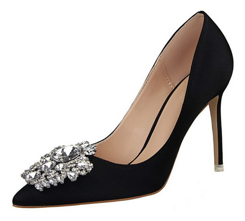 Zapatos S Para Mujer, Elegantes Tacones Altos Con Diamantes