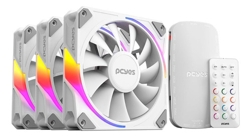Kit 3 Cooler Fan Sangue Frio 3 Argb White Ghost 120mm Pcyes 