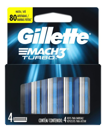 Repuesto Para Afeitar Mach3 Turbo 4u Gillette