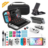 Kit De Accesories Para Nintendo Switch Oled Con Funda 29pcs