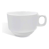 Taza Café Apilable De Porcelana 100cc Blanco Wellington