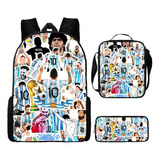 Conjunto De 3 Peças De Mochila Football Messi Messi Champion