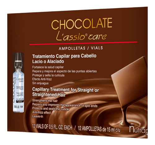 12 Ampolletas Chocolate Lassio Care Nutrapel