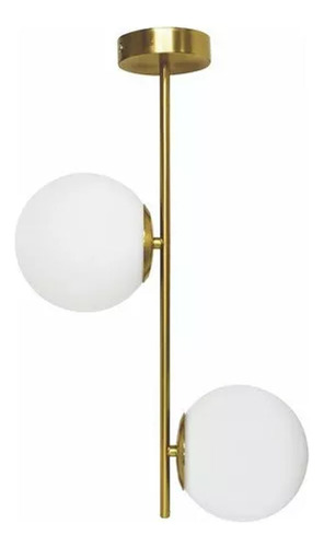 Lámpara Candil Colgante Moderno 2 Esferas Hogar Adir 11127