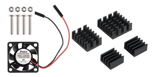 Kit Cooler + Dissipadores Anodizados Para Raspberry  Pi4