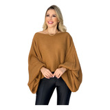 Sobretudo De Inverno Blusa Quentinha Feminina Tricô Grosso