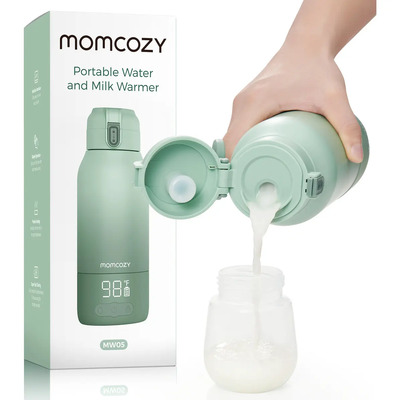 Momcozy Calentador de Leche Portátil para Viaje - 2 Modos para Leche Materna y Agua, 500ml, Batería Larga Duración para Leche y Agua para Uso Todo el Día | Meses sin interés