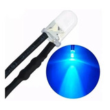 Led Diodo 10mm Azul Alto Brillo 12v Con Cable De 20cm