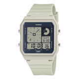 Reloj Casio Unisex Vintage Lf-20w-8a Blanco Hueso Digi-analo Color Del Bisel Negro Color Del Fondo Verde Claro