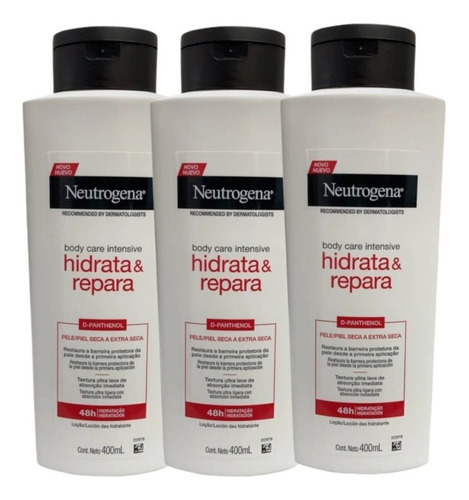 Loção Corporal Hidratante Neutrogena Intensive 400ml Kit C/3