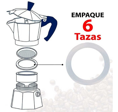 Empaque De Silicona Para Cafetera Italiana 6 Tazas