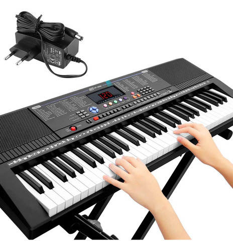 Teclado Piano Musical 61 Teclas Sensitivas Usb P2 E Músicas