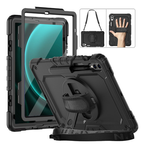 Mica + Funda Para Samsung Tab S9+ Fe/s9+ 12.4 2023 