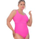 Malla Enteriza Mujer Traje De Baño Lisa Less Yamiel 2386 3/8