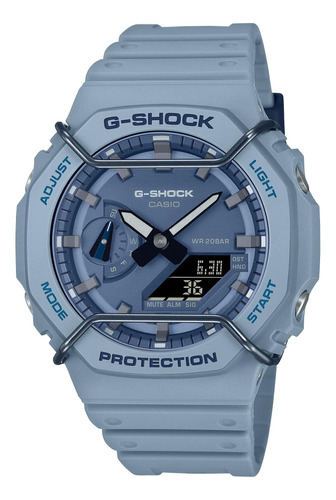 G-shock Ga2100pt-2a Tono Sobre Tono Cable Cara Casioak Azul