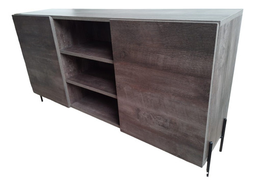 Mueble Rack Tv 135x32x70h C/2 Est. 2 Ptas. Y Patas De Hierro