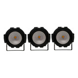 3x Refletor Par Led Cob 200w Branco Quente Frio Igreja Show