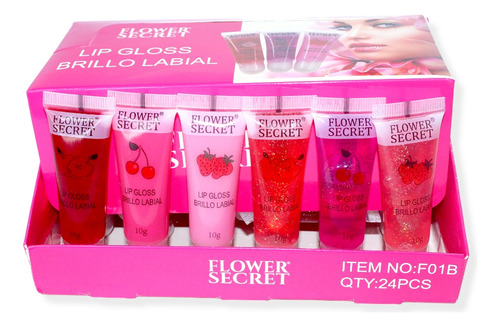 Pack 24 Brillos Labiales (lips Gloss) Acabado Brillante Color Rosa