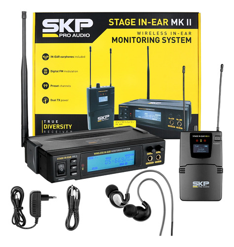 Retorno De Palco Sem Fio Fone In Ear Stage Mk 2 Skp Uhf Nfe