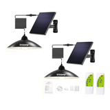 X2 Lampara Solar 120 W Led Recargable Ampolleta Con Control 