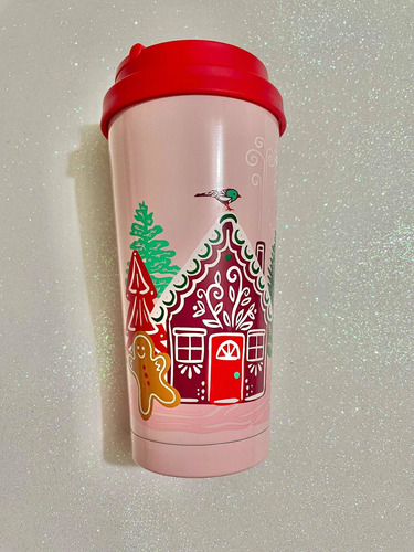 Starbucks Termo Vaso Rosa Jengibre Acero Navidad 2022