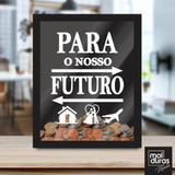 Quadro Cofre Personalizado Porta Moedas Mdf Vidro 30x20