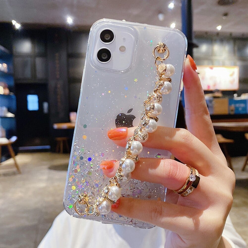 Bling Glitter Pearl Chain Funda Para Teléfono Xiaomi Poco X3