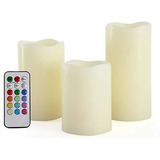 Velas Led Multicolor Con Control Remoto Kit 3 Unidades