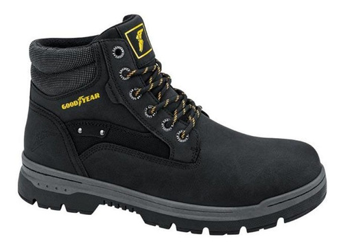 Bota Heavy Goodyear 9319 Negro Con Amarillo Para Hombre