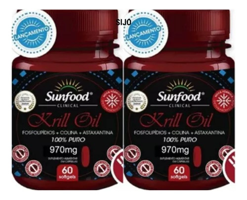 Kit 2 - Krill Oil - 60 Capsulas - Importado Sunfood Eua