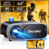 Auto Focus - Projector 5g Wifi Bluetooth With 100'' Screen -