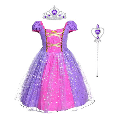 Acecharming Vestido De Princesa Rapunzel Para Niñas, Disfraz