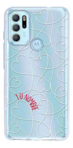 Funda Para Motorola Para Mujer Corazones Love Con Tu Nombre