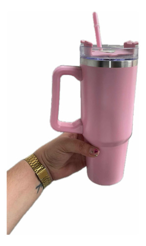 Termo Rosa Tipo Starbucks Stanley Acero Inoxidable 30 Oz