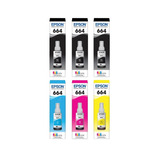 Tinta Epson T664 3 Negro + 3 Color Pack