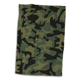 Toalla De Camuflaje De Camuflaje Verde Oscuro Con Estampado