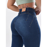 Calça Jeans Feminina Cintura Alta Com Lycra Levanta Bumbum