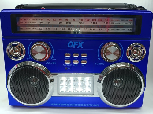 Radio Qfx R-333bt Recargable  Lámparas Bluetooth, Usb, Aux. 