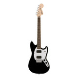 Guitarra Eléctrica Squier By Fender Bullet Mustang Hh De Álamo Black Laca Poliuretánica Con Diapasón De Laurel Indio