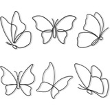 Hotop 6 Piezas Metal Mariposa Decoración De Pared Mariposa M