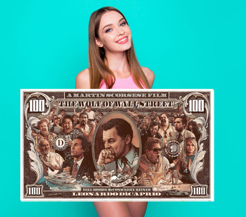 Cuadro Decorativo Moderno Dólar: Lobo De Wall Street  / Tela