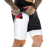 Gimnasio Short Con Licra Deportiva 2 En 1 Hombre Correr