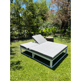 Reposera Aluminio Doble Mueble De Exterior Jardin Financ