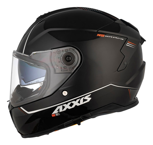 Casco Moto Axxis Helmets Hawk Solid A1 Negro Brillo Integral