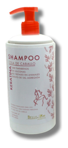 Shampoo Cola Caballo + Queratina Y Sílice 400ml - Bellemer®