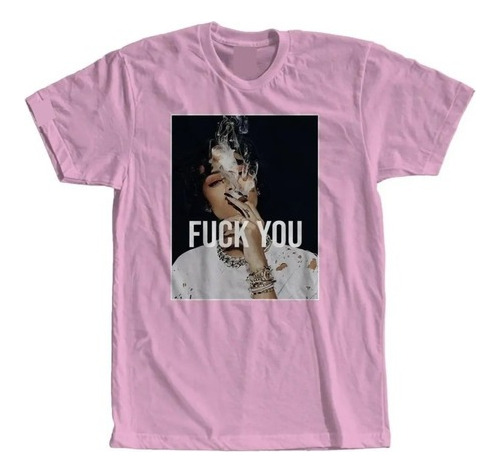 Camisetas Rihanna Fuck You Swag Smoke Camisa Unissex