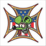 2 Adesivos Rat Fink Cruz De Malta 30cm Para Carro Ratlook