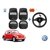 Tapetes 3d Logo Vw + Cubre Volante Vocho 1973 A 2001