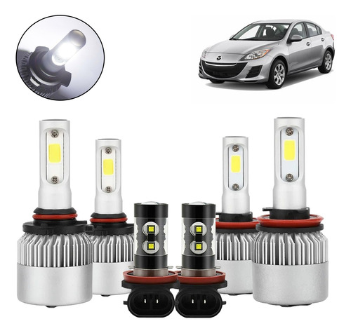 Luz Alta/baja/niebla Kit Faros Led 8000lm Para Mazda