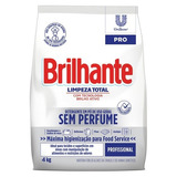 Sabão Em Pó Limpeza Total Sem Perfume Pacote 4kg - Brilhante